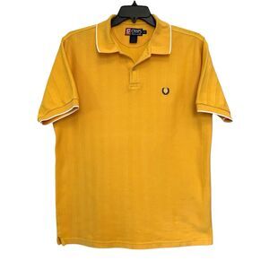 VTG Chaps Ralph Lauren Polo Shirt Mens Large Yellow 90s Y2K Preppy Short Sleeve